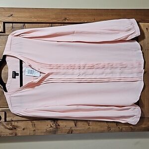 Torrid Pale Pink Georgette Pintuck Long Sleeve Flowy Blouse Size L/12